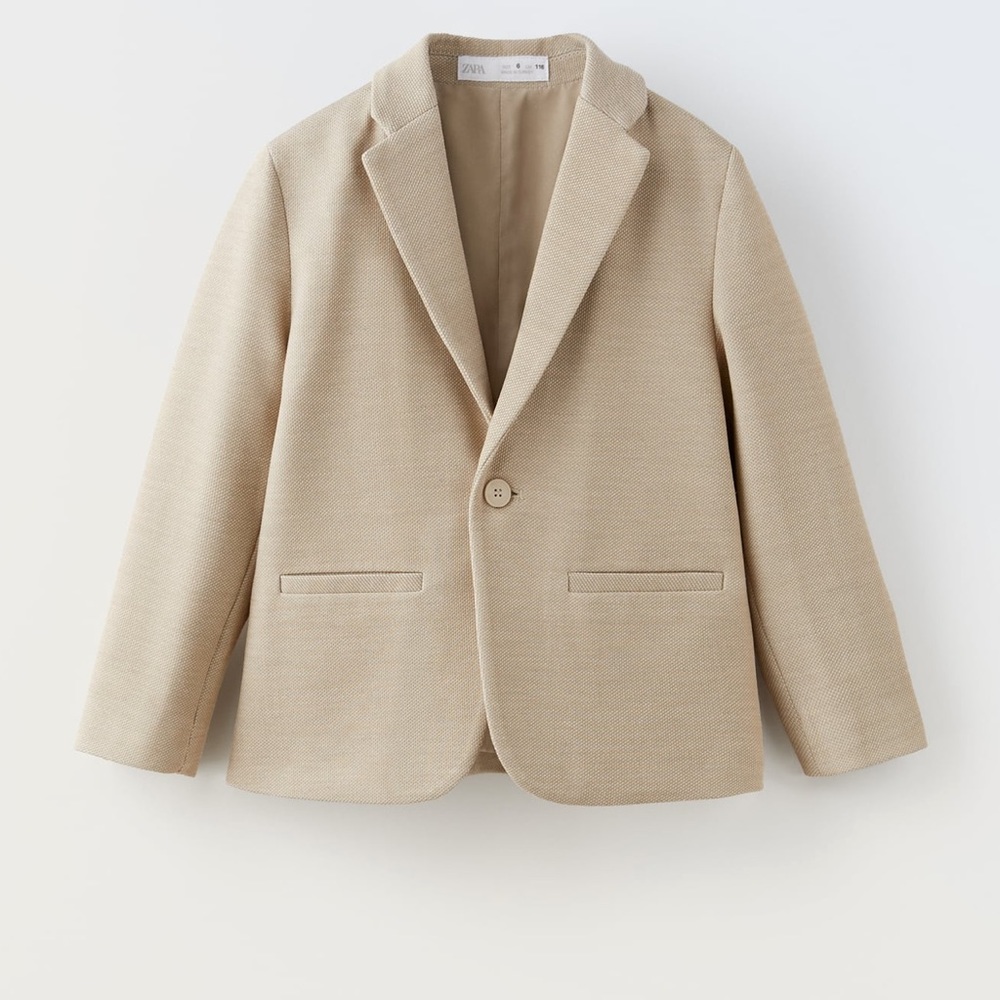 Zara Boys Tan Blazer Size 8 Holiday Edition
